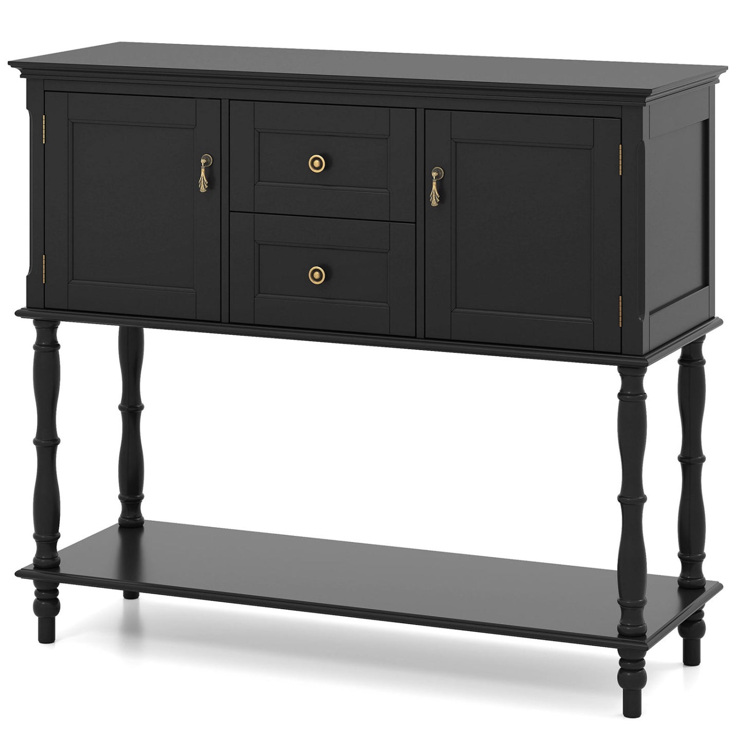 Console Table with 2 Drawers and Storage Cabinets