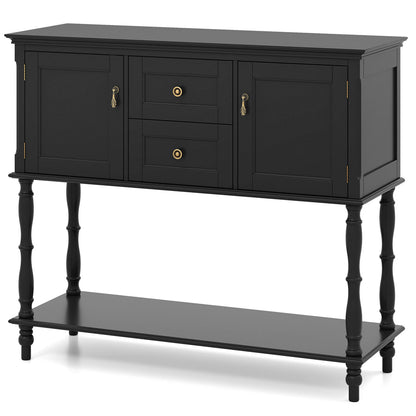 Console Table with 2 Drawers and Storage Cabinets