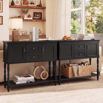 Console Table with 2 Drawers and Storage Cabinets