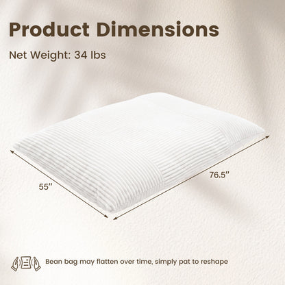 Convertible Bean Bag Floor Sofa with Washable Corduroy Cover