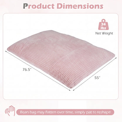 Convertible Bean Bag Floor Sofa with Washable Corduroy Cover