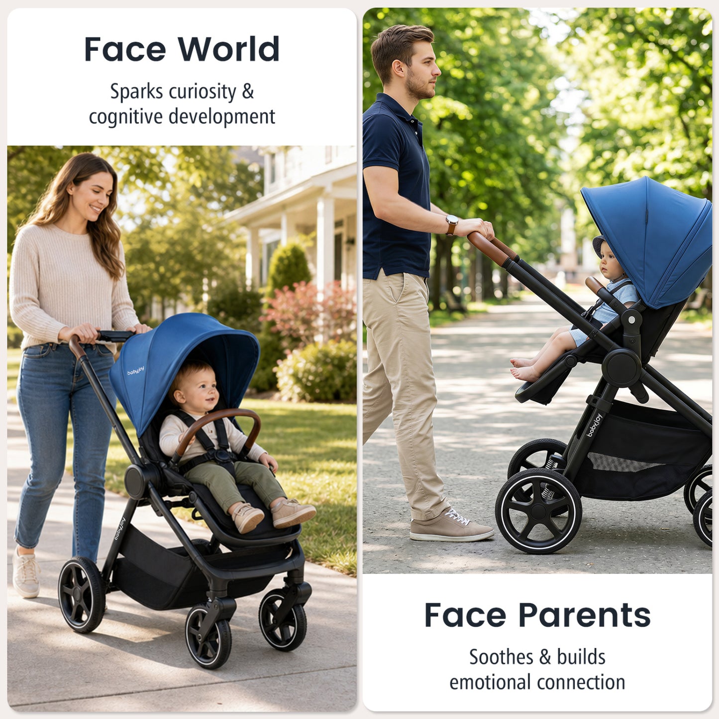 Convertible Baby Stroller with Car Seat Adapters