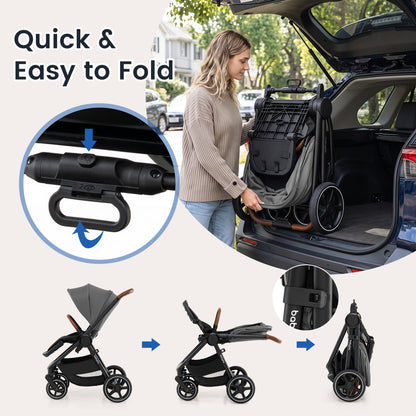 Convertible Baby Stroller with Car Seat Adapters
