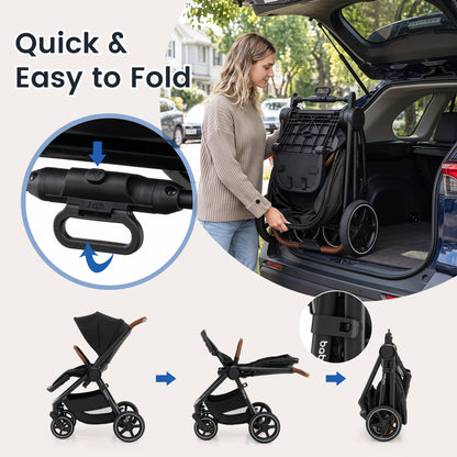 Convertible Baby Stroller with Car Seat Adapters