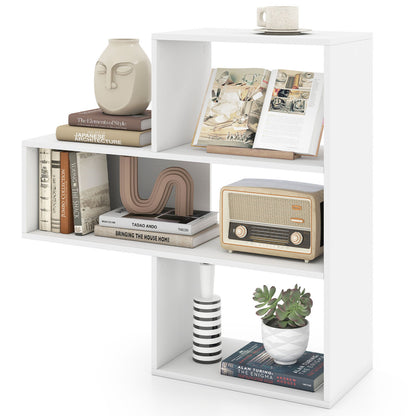 Convex Bookshelf with 3 Open Shelves and Anti-Tip Device