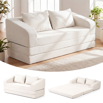 Corduroy Loveseat Sleeper Sofa with Removable Cushions