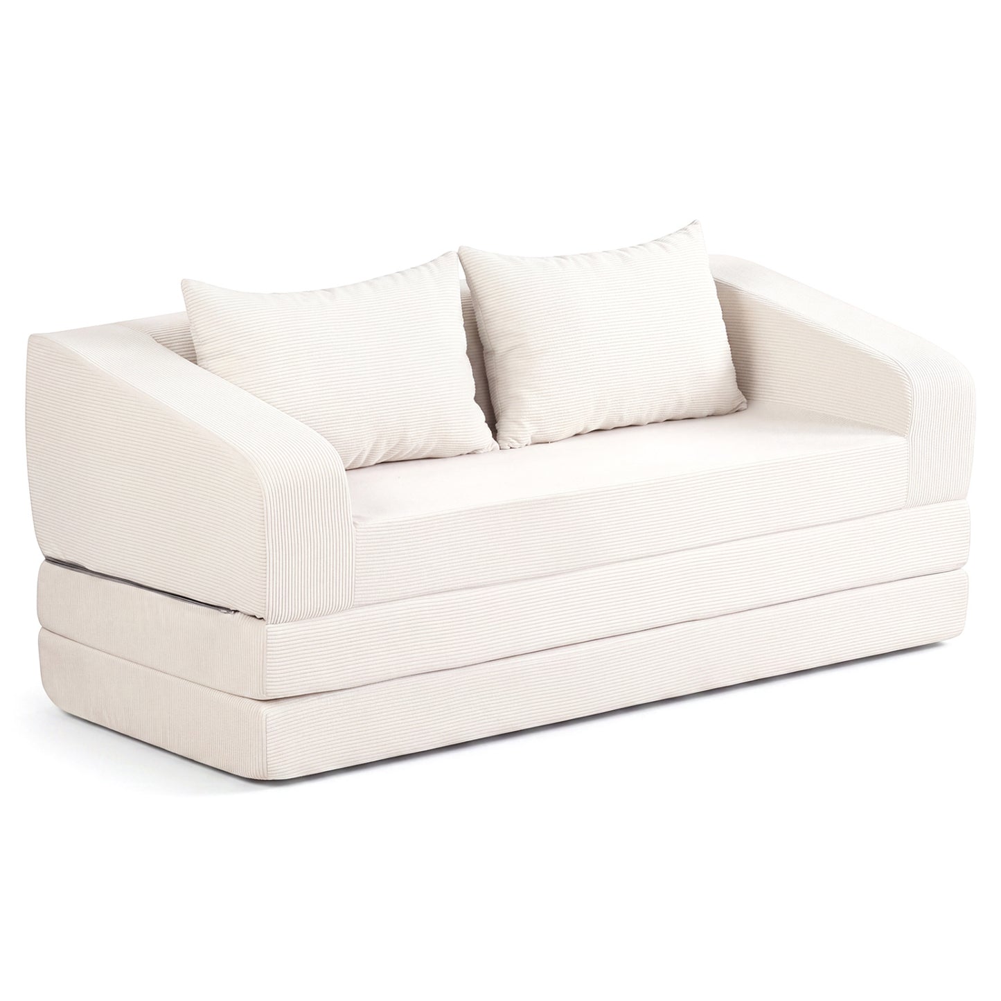 Corduroy Loveseat Sleeper Sofa with Removable Cushions