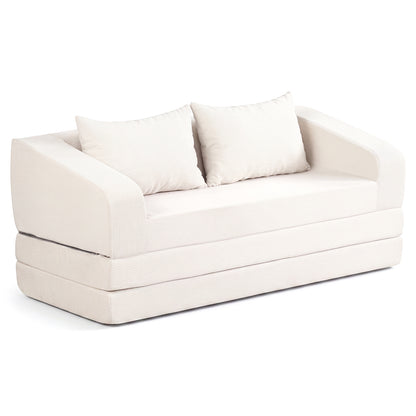 Corduroy Loveseat Sleeper Sofa with Removable Cushions