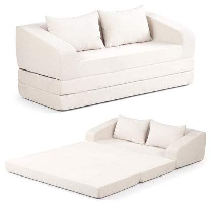 Corduroy Loveseat Sleeper Sofa with Removable Cushions