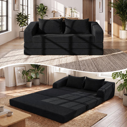 Corduroy Loveseat Sleeper Sofa with Removable Cushions