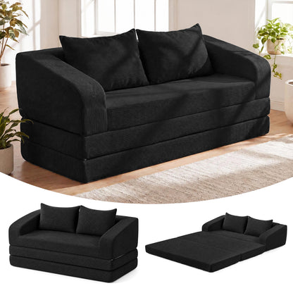 Corduroy Loveseat Sleeper Sofa with Removable Cushions