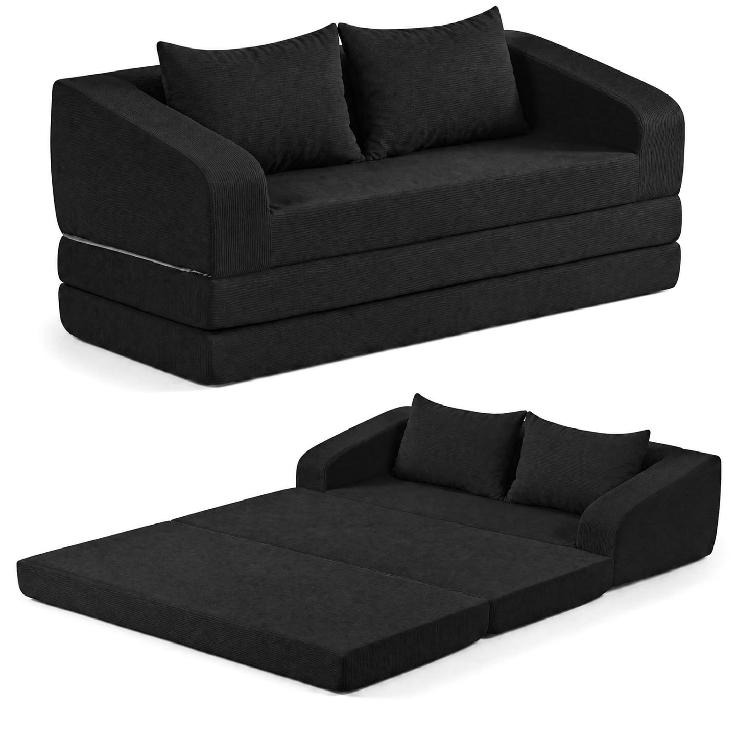 Corduroy Loveseat Sleeper Sofa with Removable Cushions