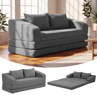 Corduroy Loveseat Sleeper Sofa with Removable Cushions