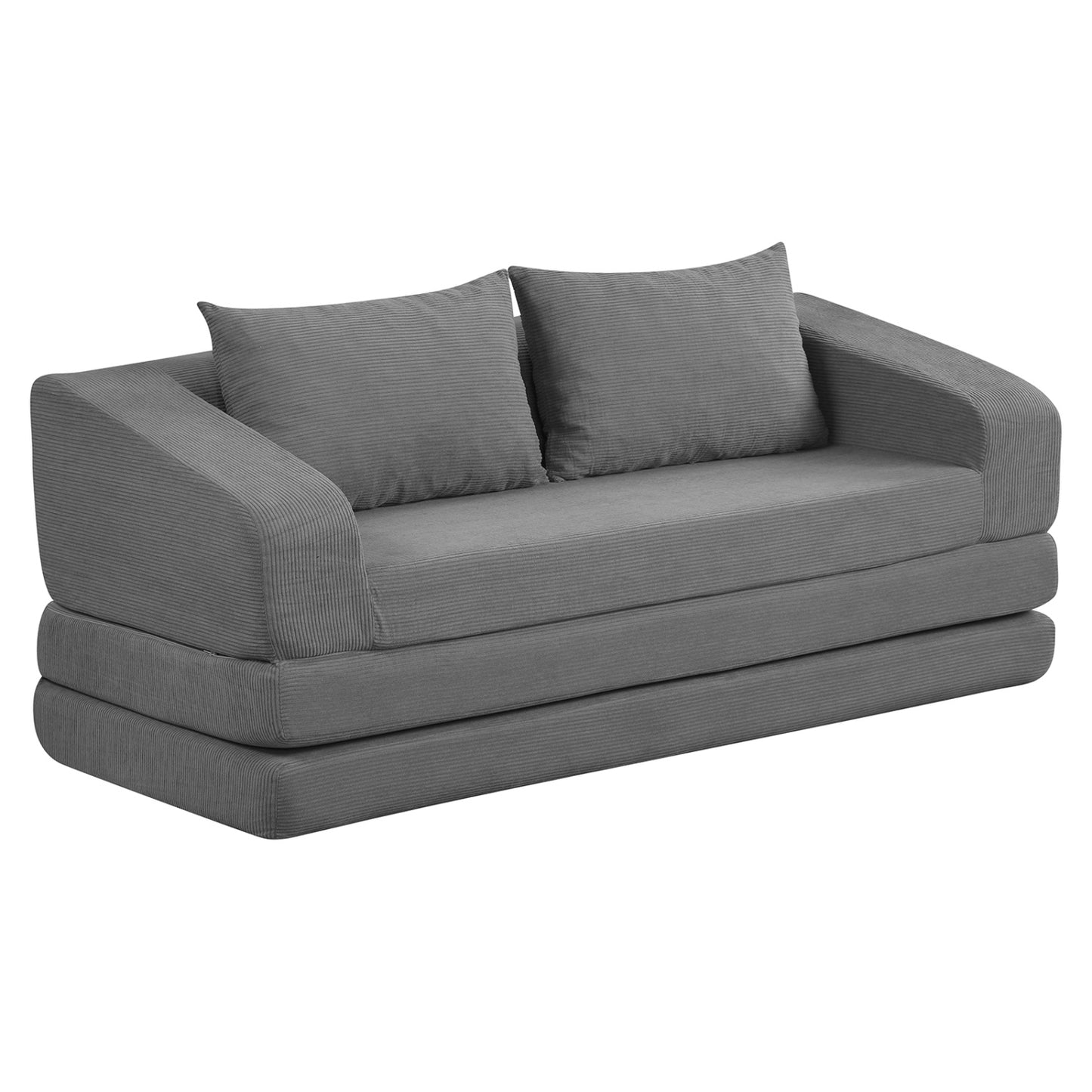 Corduroy Loveseat Sleeper Sofa with Removable Cushions