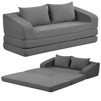 Corduroy Loveseat Sleeper Sofa with Removable Cushions