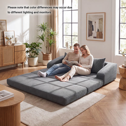 Corduroy Loveseat Sleeper Sofa with Removable Cushions