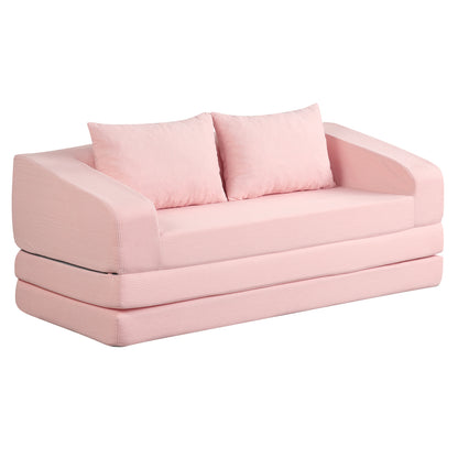 Corduroy Loveseat Sleeper Sofa with Removable Cushions
