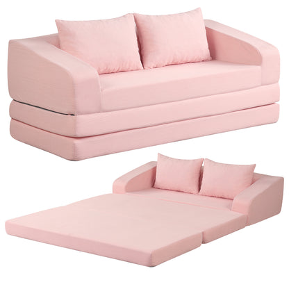 Corduroy Loveseat Sleeper Sofa with Removable Cushions