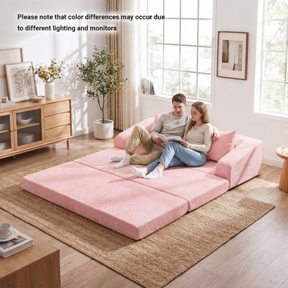 Corduroy Loveseat Sleeper Sofa with Removable Cushions