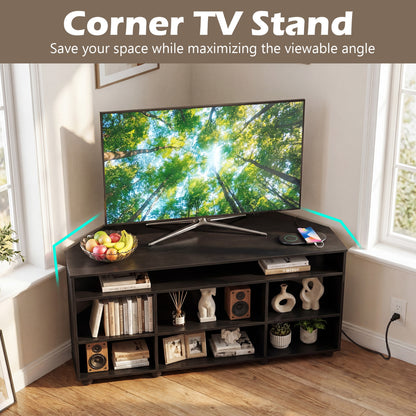 Corner TV Stand for TVs up to 55 Inch with Storage