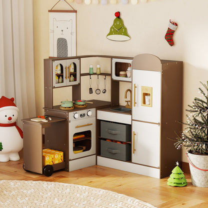 Corner Kitchen with Lights and Sounds for Kids Ages 3+-Coffee