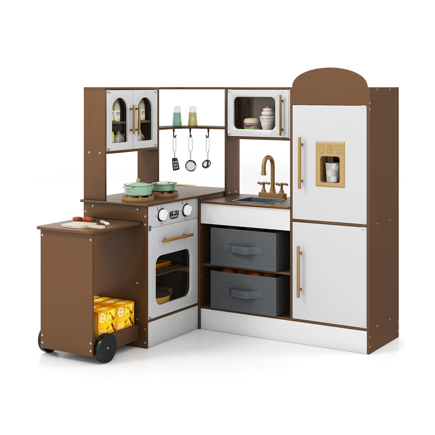 Corner Kitchen with Lights and Sounds for Kids Ages 3+-Coffee