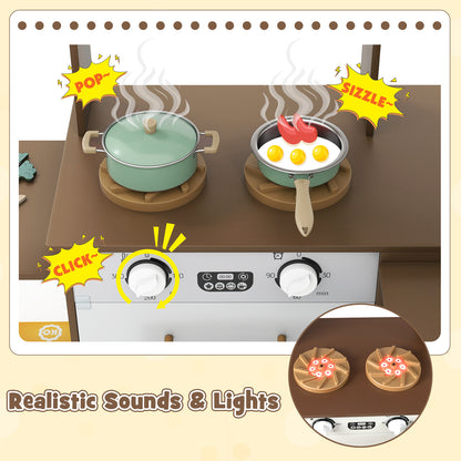 Corner Kitchen with Lights and Sounds for Kids Ages 3+-Coffee