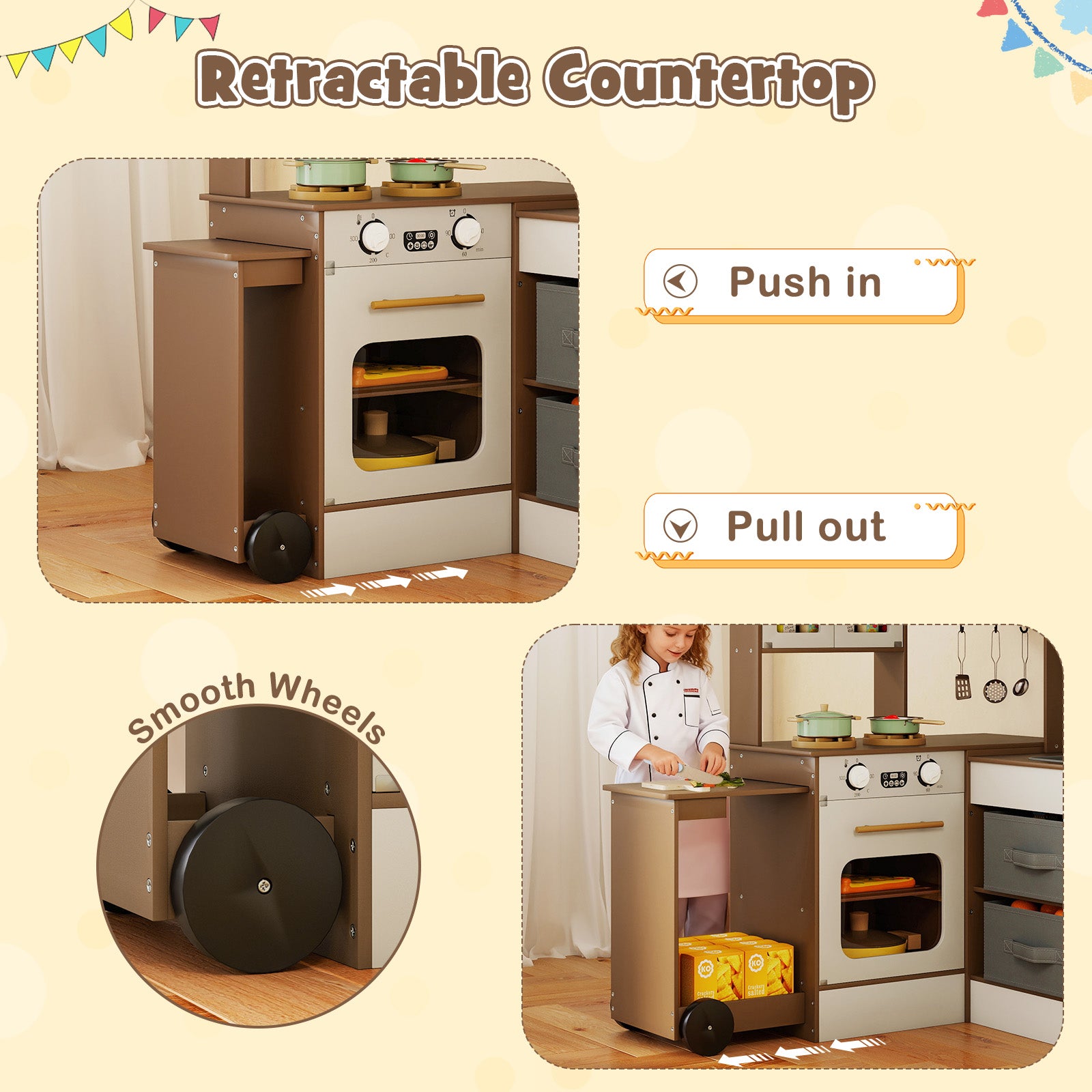 Corner Kitchen with Lights and Sounds for Kids Ages 3+-Coffee