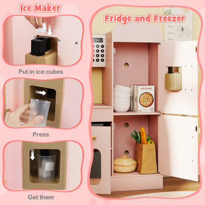 Corner Kitchen with Lights and Sounds for Kids Ages 3+-Pink