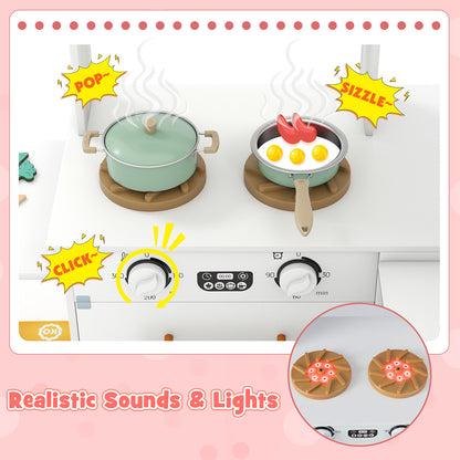 Corner Kitchen with Lights and Sounds for Kids Ages 3+-White