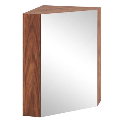 Corner Medicine Cabinet with Mirror with Open Mirror Door and Adjustable Shelf