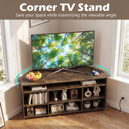 Corner TV Stand for TVs up to 55 Inch with Storage