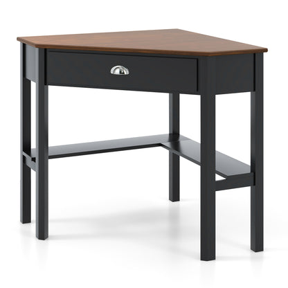 Corner Wooden Piece Laptop Computer Desk-Coffee - Coffee