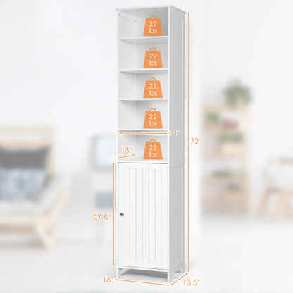 Costway 72 Inches Free Standing Tall Floor Bathroom Storage Cabinet