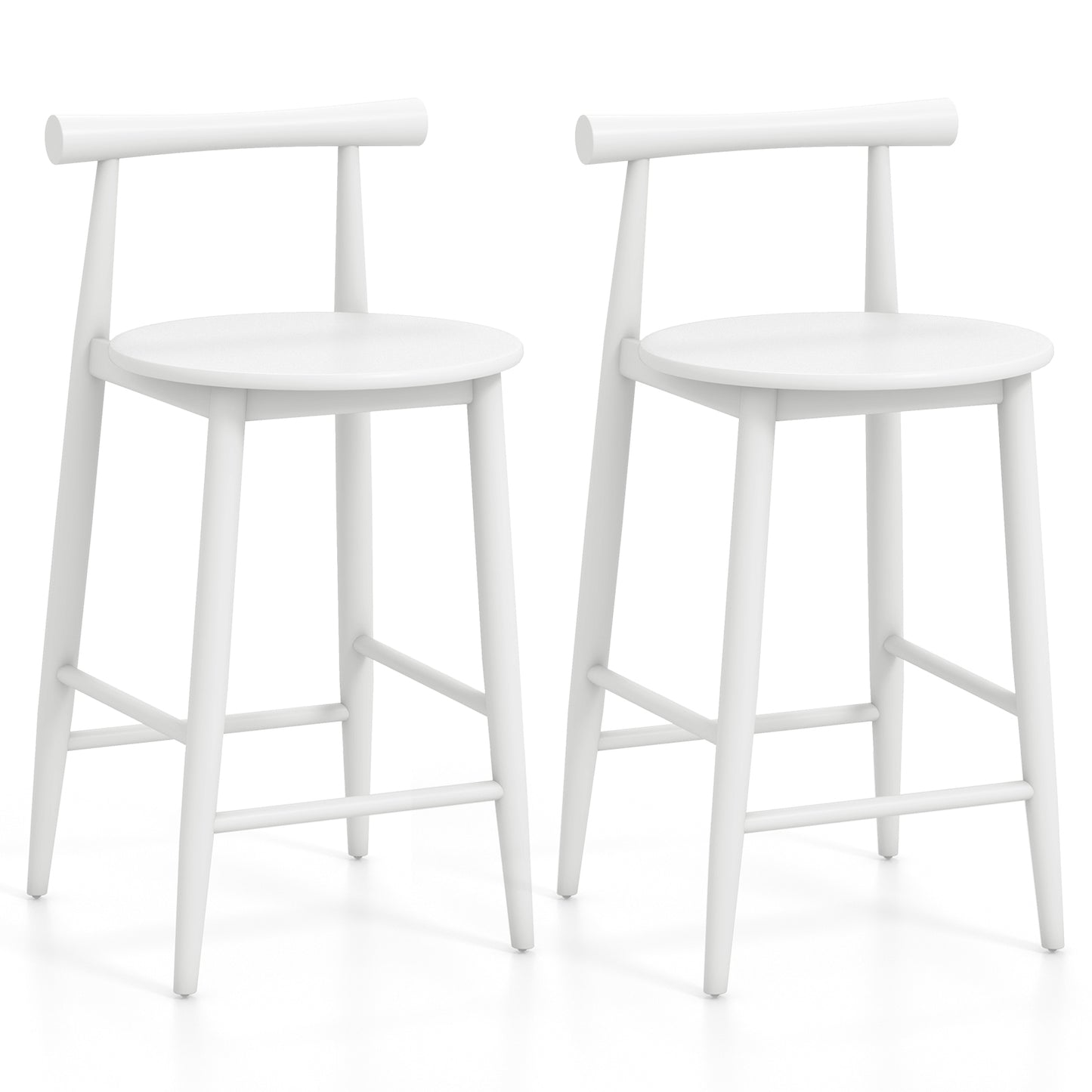 Counter Height Bar Chair Set with Acacia Wood Frame and Supporting Legs