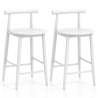 Counter Height Bar Chair Set with Acacia Wood Frame and Supporting Legs