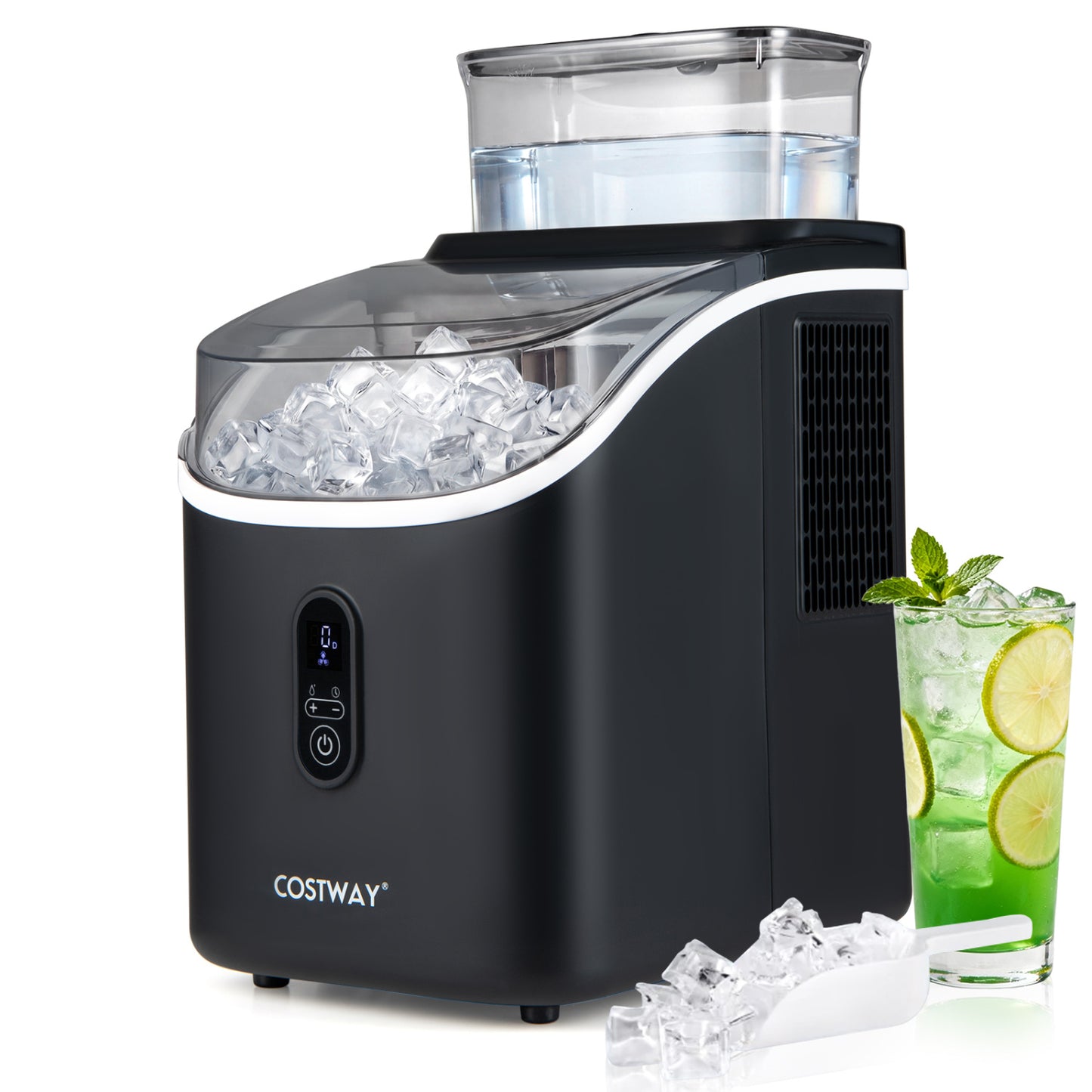 Countertop Ice Maker with External Tank & Self-Cleaning