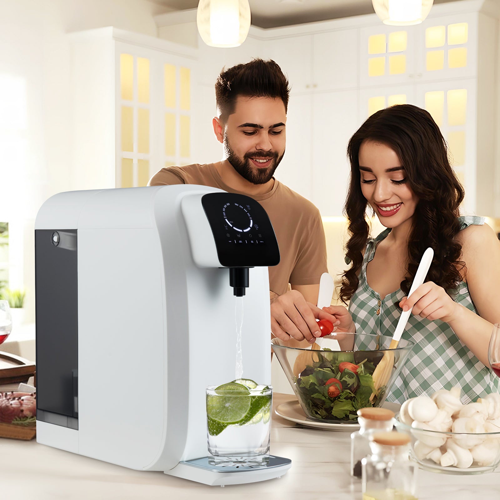 Countertop Reverse Osmosis Water Filter 5-Stage RO + PPC Water Filtration System with UV Light-White