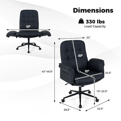 Criss Cross Chair Adjustable Swivel Vanity Chair with 5-Position Armrests