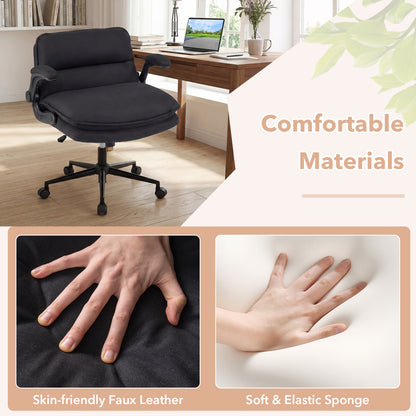 Criss Cross Chair on Wheels with Flip-up Arms Adjustable Height