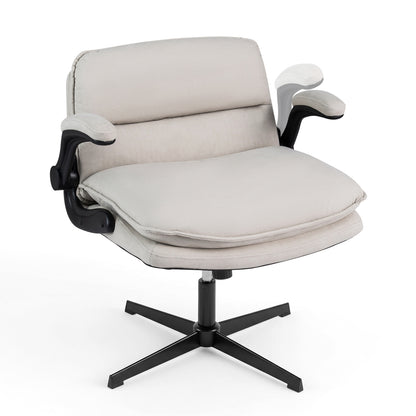 Criss Cross Chair with Flip-up Arms Ergonomic Office Desk Chair with Adjustable Height Wide Backrest Padded Seat