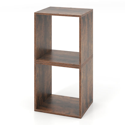 Cube Storage Organizer Set of 2 for Living Room Bedroom Study-Rustic Brown - Rustic Brown
