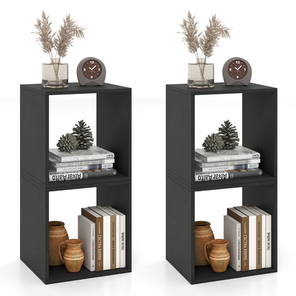 Cube Storage Organizer Set of 2 - Black Modular Bookcase