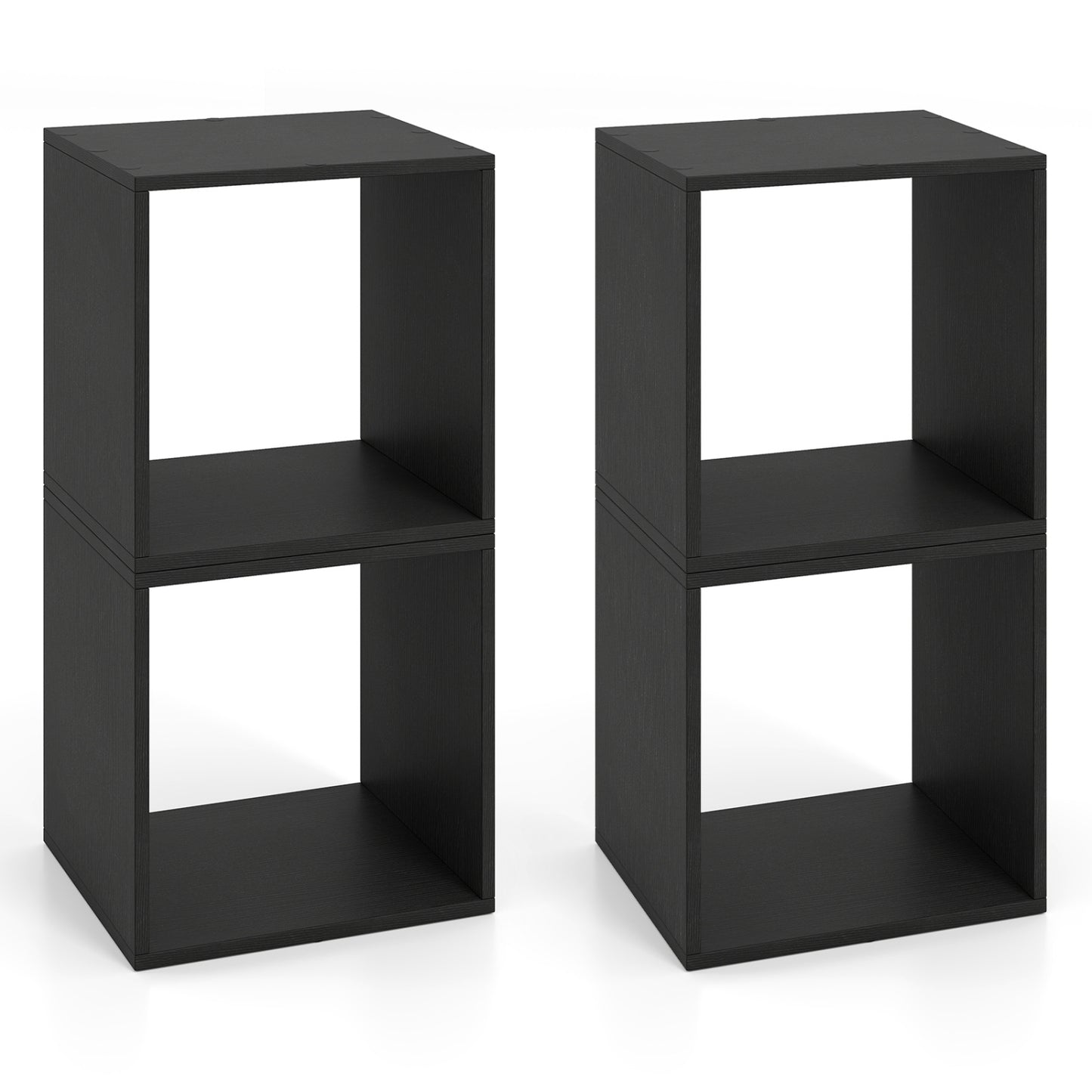 Cube Storage Organizer Set of 2 - Black Modular Bookcase