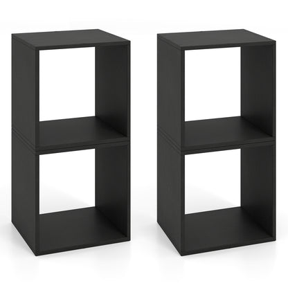 Cube Storage Organizer Set of 2 - Black Modular Bookcase