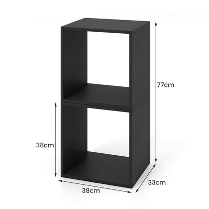 Cube Storage Organizer Set of 2 - Black Modular Bookcase
