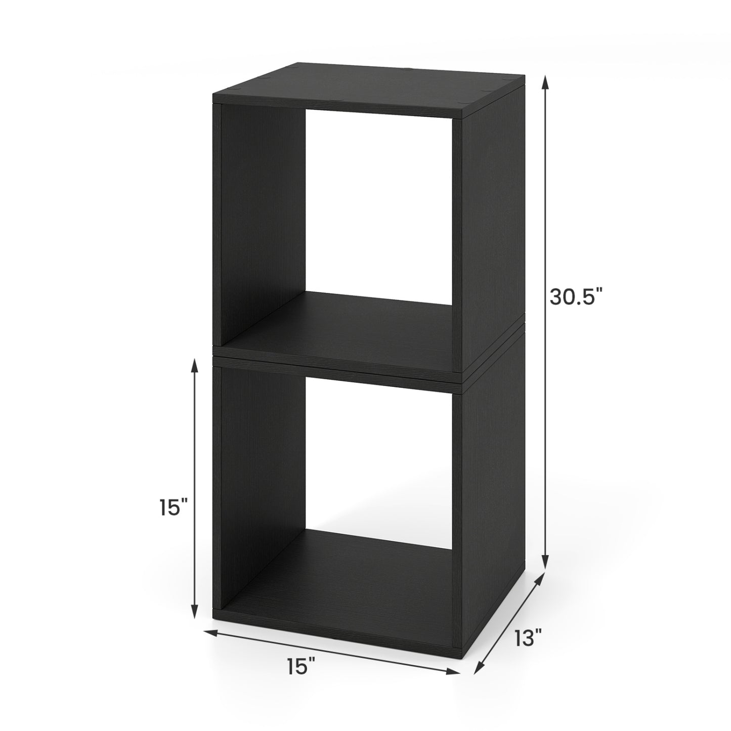 Cube Storage Organizer Set of 2 - Black Modular Bookcase