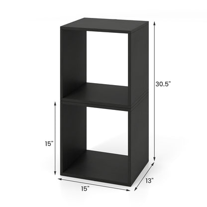 Cube Storage Organizer Set of 2 - Black Modular Bookcase