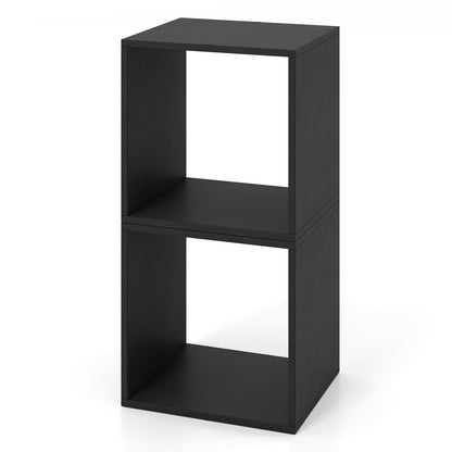 Cube Storage Organizer Set of 2 - Black Modular Bookcase