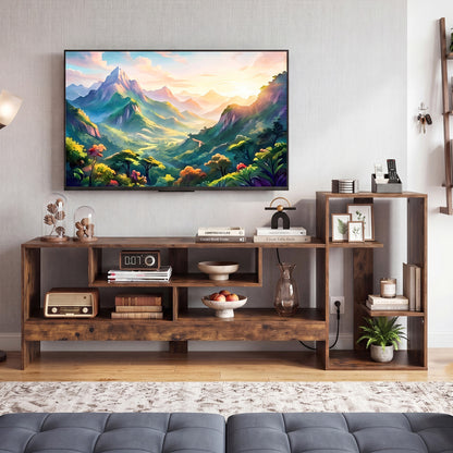 TV Stand for 55 Inch TV with Power Outlets and Storage